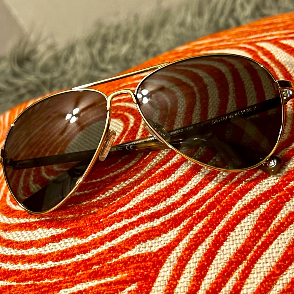 Retro BANANA REPUBLIC Tortoise Gold Aviator Sunglasses 'LEIGHTON/S 03YG QT